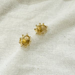 Load image into Gallery viewer, HE46 Dot Work Gemstone Stud Earrings Citrine
