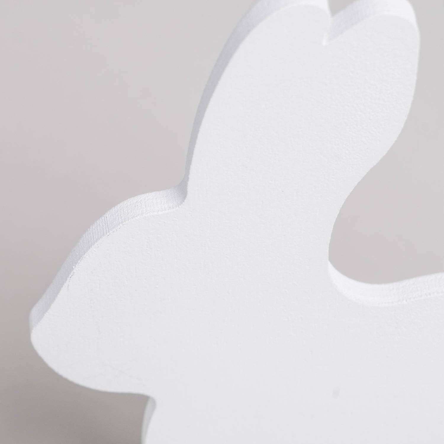 White Wooden Rabbits Set of 2