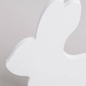 White Wooden Rabbits Set of 2