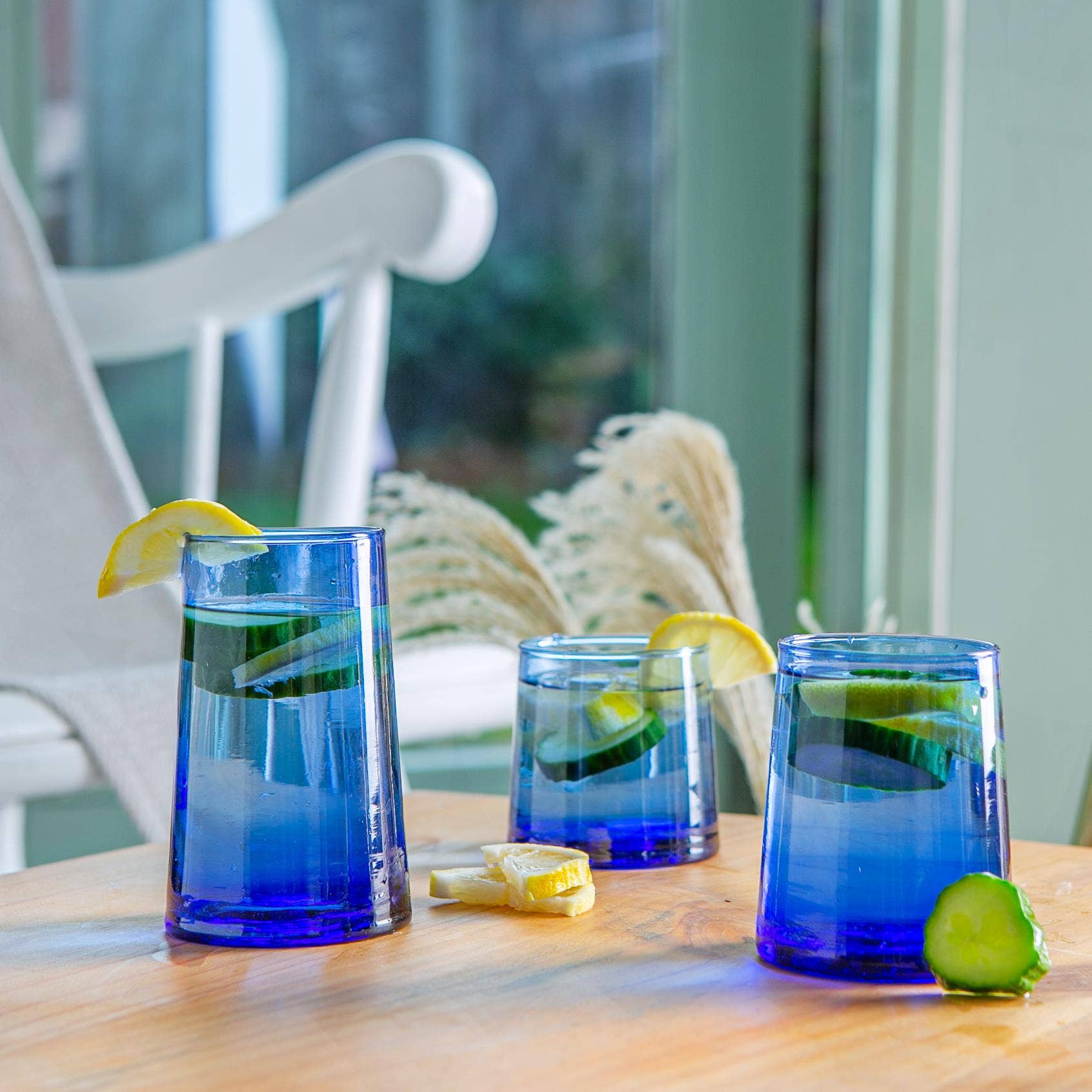 Recycled Tumbler Glass 260ml Blue