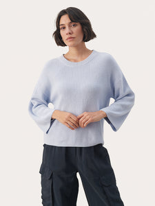 PART TWO ELYSIA KNITTED PULLOVER HEATHER BLUE