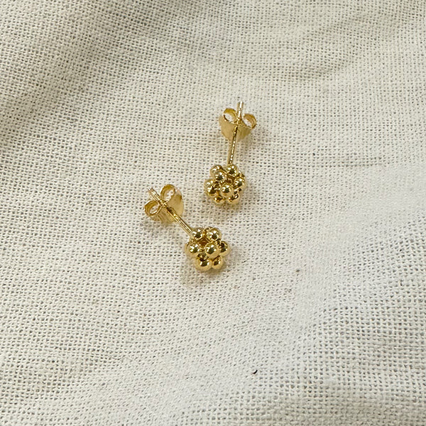 PL-96 Gold Bobble Stud Earrings
