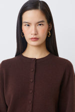 Load image into Gallery viewer, Suncoo Knitted Chocolate Cardigan Geski
