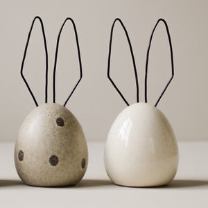 CERAMIC RABBIT EASTER DECORATION NOUGAT BEIGE DOT 18CM