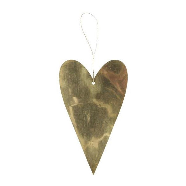 BRASS HEART DECORATION FOR HANGING two sizes available