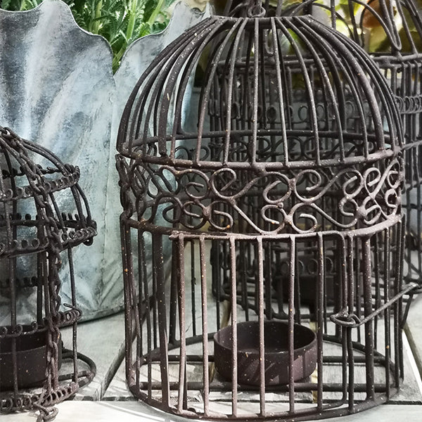 BIRDCAGE TEA LIGHT CANDLE HOLDER METAL