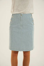 Load image into Gallery viewer, Mat De Misaine Jupon Raye Navy Skirt
