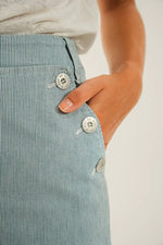 Load image into Gallery viewer, Mat De Misaine Jupon Raye Navy Skirt
