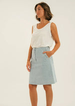 Load image into Gallery viewer, Mat De Misaine Jupon Raye Navy Skirt
