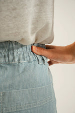 Load image into Gallery viewer, Mat De Misaine Jupon Raye Navy Skirt
