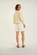 Load image into Gallery viewer, Mat de Misaine Maki Striped Cotton Top Pale Yellow
