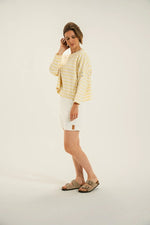 Load image into Gallery viewer, Mat de Misaine Maki Striped Cotton Top Pale Yellow
