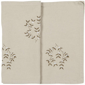 COTTON TABLE RUNNER WITH MISTLETOE EMBROIDERY