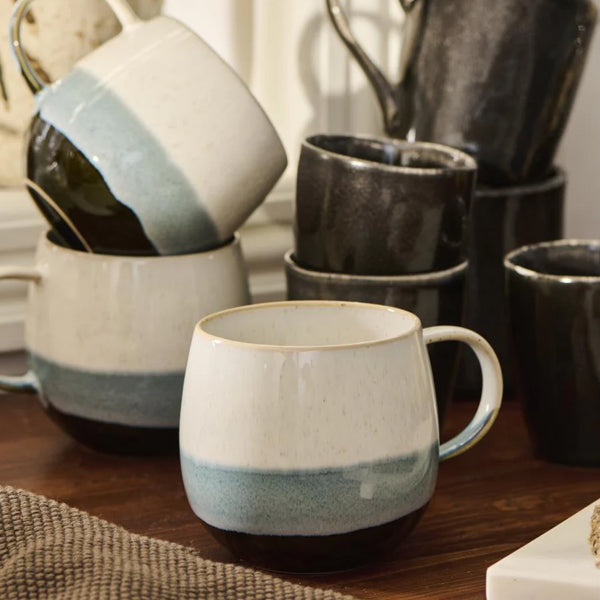 Ceramic Mug Blue Layered Design