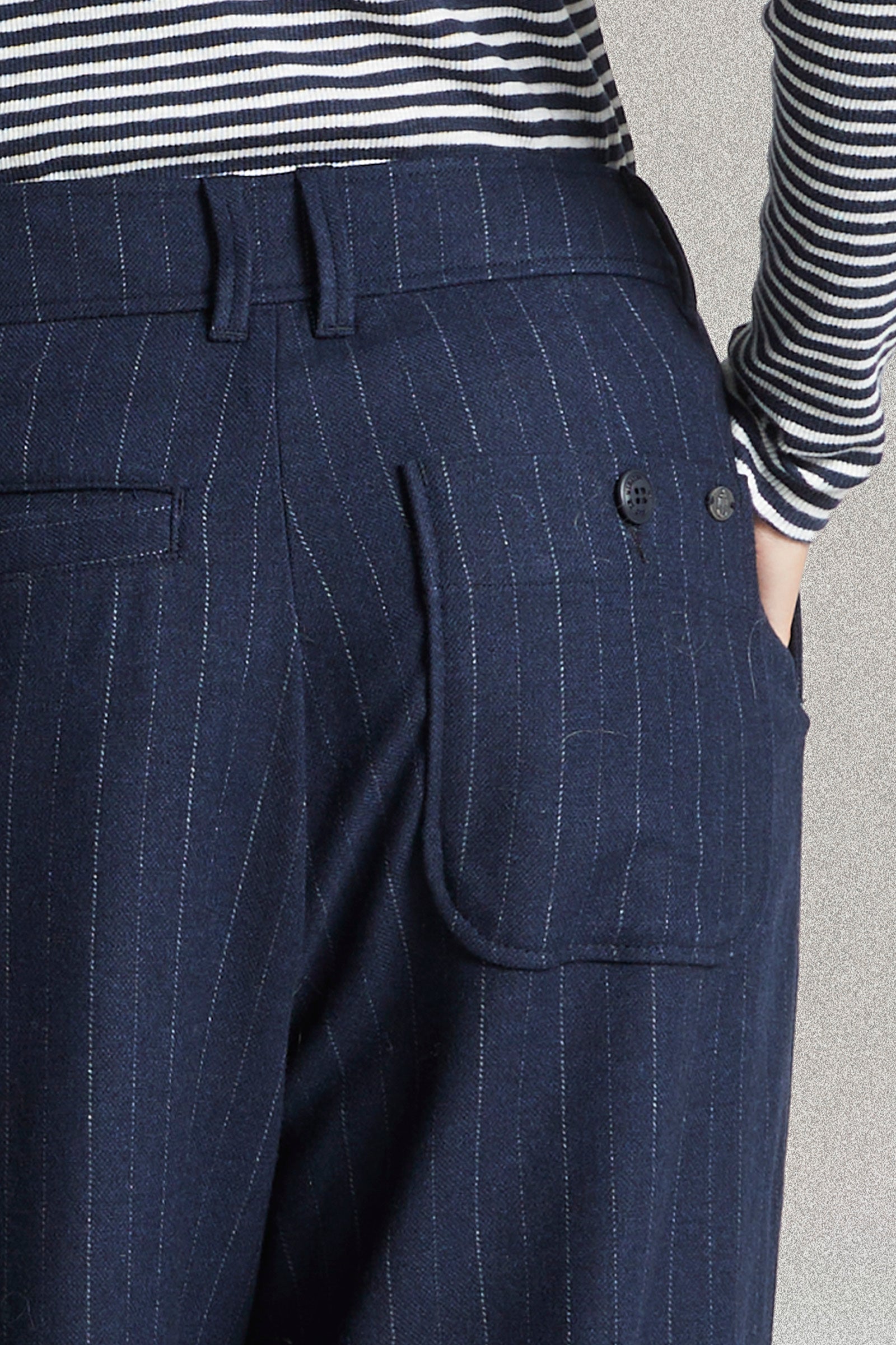 Mat de Misaine Percheur Navy Pinstripe Trousers