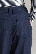 Load image into Gallery viewer, Mat de Misaine Percheur Navy Pinstripe Trousers
