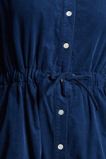 Load image into Gallery viewer, Mat de Misaine Rouf Micro Cord Navy Dress
