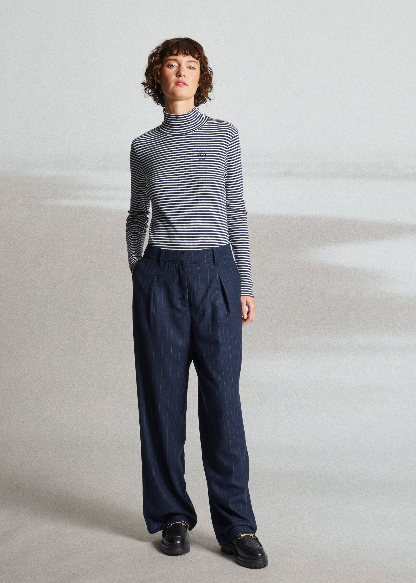 Mat de Misaine Percheur Navy Pinstripe Trousers