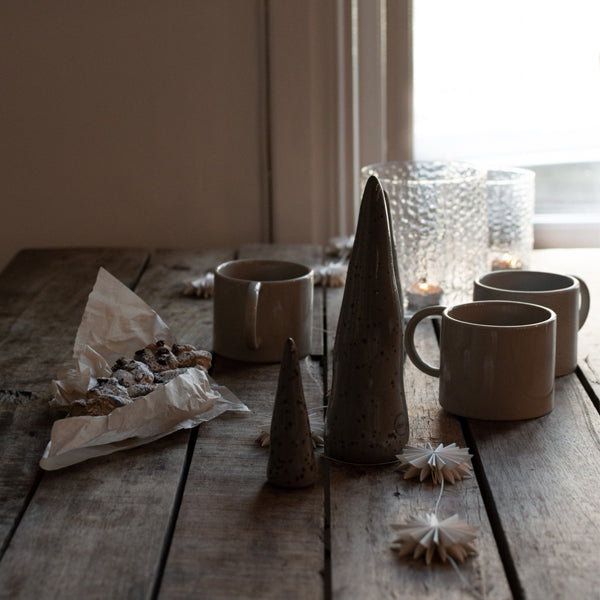 CERAMIC STONE TREE CONE SPECKLED GLAZE SMALL