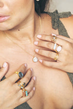 Load image into Gallery viewer, Geam Gold Ring Citine
