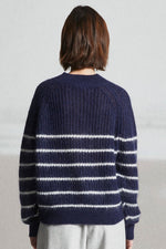Load image into Gallery viewer, Mat De Misaine Teck Striped Jumper Navy Calcaire
