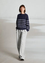 Load image into Gallery viewer, Mat De Misaine Teck Striped Jumper Navy Calcaire
