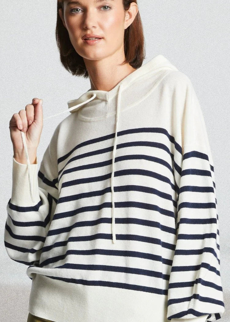 Mat De Misaine Cashmere Treport Hooded Jumper Striped