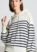Load image into Gallery viewer, Mat De Misaine Cashmere Treport Hooded Jumper Striped
