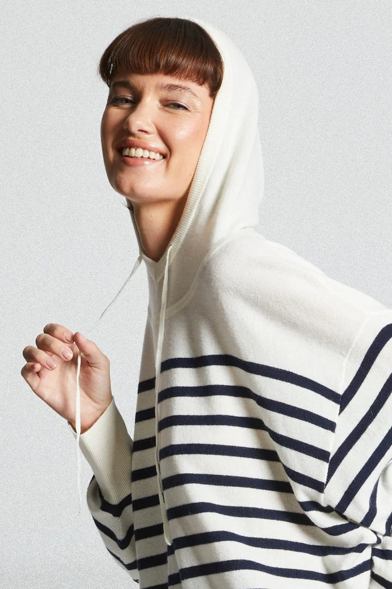 Mat De Misaine Cashmere Treport Hooded Jumper Striped