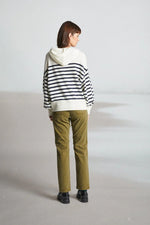 Load image into Gallery viewer, Mat De Misaine Cashmere Treport Hooded Jumper Striped
