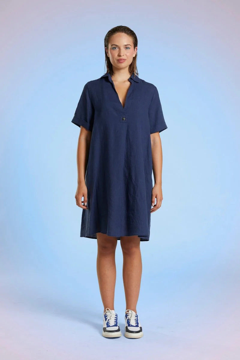 Mat de Misaine Rita Linen Dress Indigo