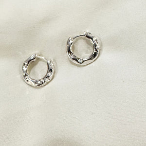 `PL-213 Silver Chunky Huggie Hoops