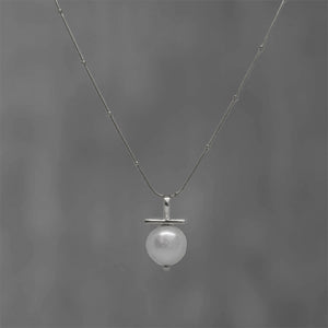 NP70 PLG SILVER AND PEARL NECKLACE WITH BAR
