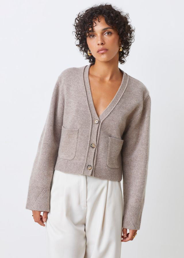 Suncoo Knitted Cardigan Taupe