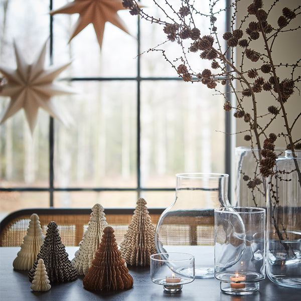 Paper Tree Decoration Medium Brown and White Spot
