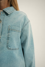 Load image into Gallery viewer, Mat de Misaine Denim Shirt Top Velique
