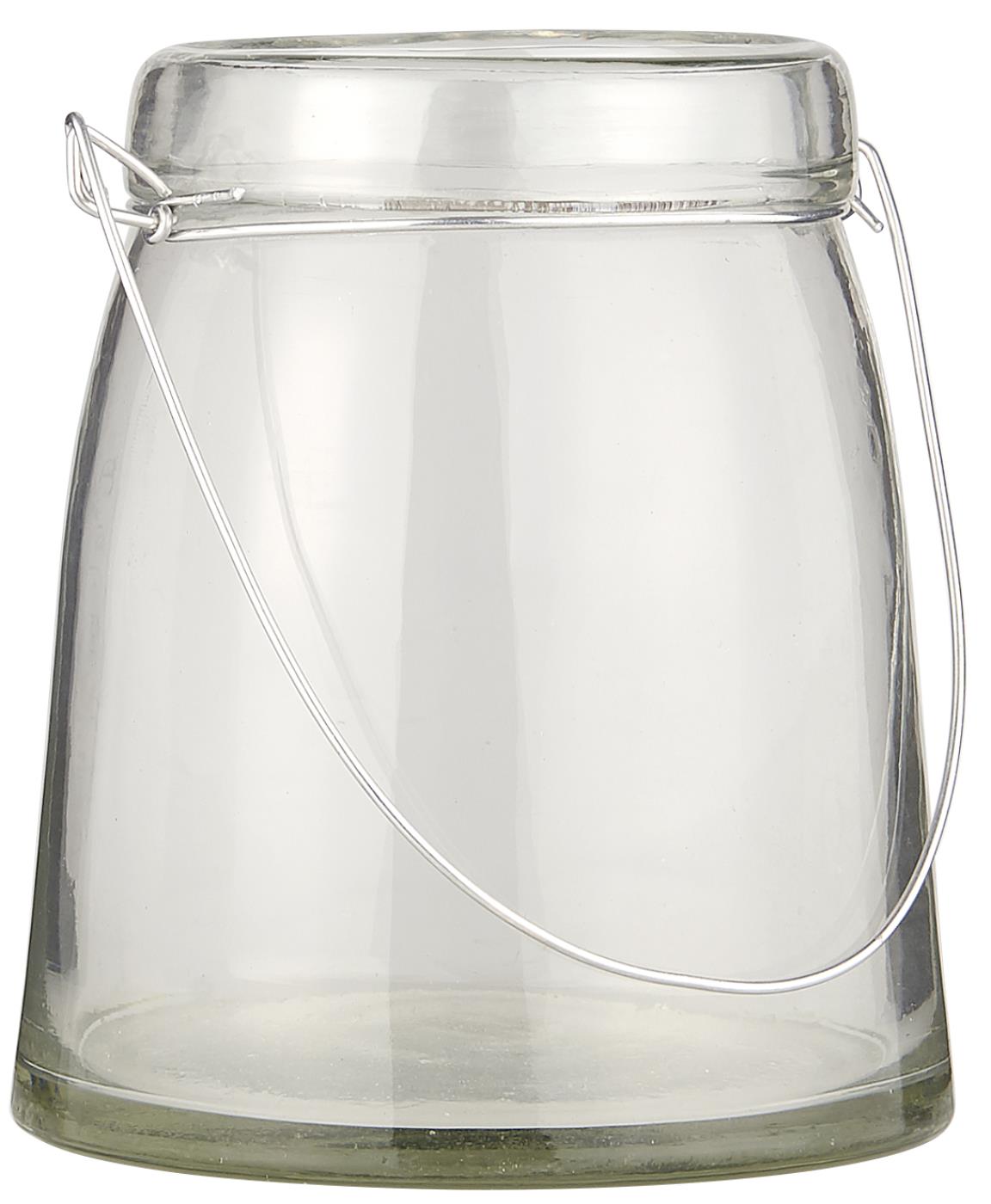 GLASS HURRICANE LANTERN WITH HANDLE