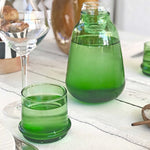 Load image into Gallery viewer, MOUTH BLOWN GREEN DRINKING GLASS

