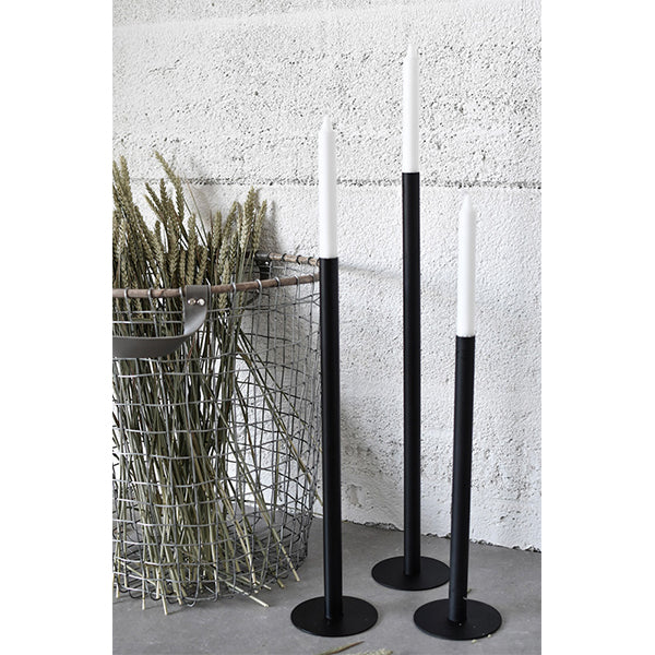 EKEBERGA METAL FLOOR CANDLE STICKS BLACK three sizes available