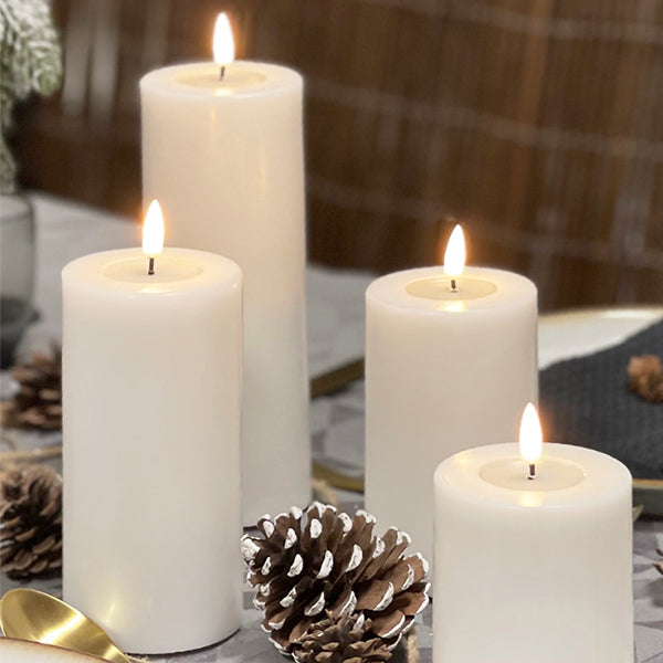 SAND GREY LED PILLAR CANDLE sizes available