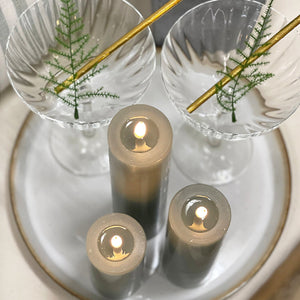SAND GREY LED PILLAR CANDLE sizes available