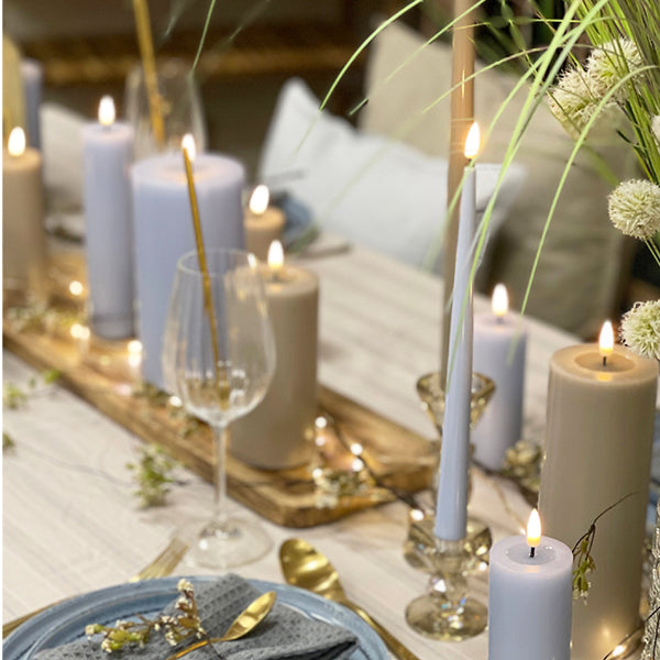 SAND GREY LED PILLAR CANDLE sizes available