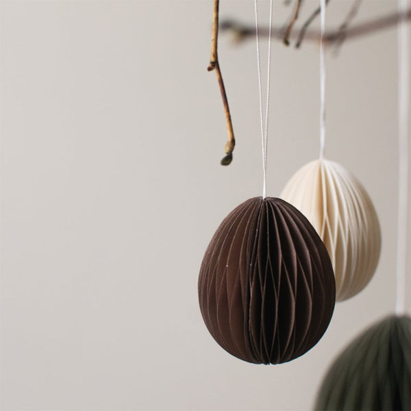 PAPER EGG DECORATION FOR HANGING LARGE BROWN