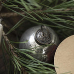 Load image into Gallery viewer, GLASS CHRISTMAS ORNAMENT PEBBLED SILVER
