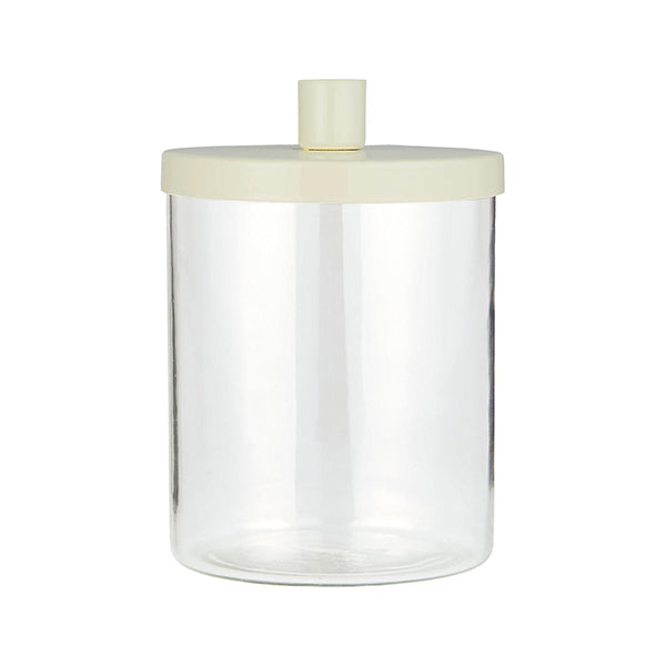 GLASS JAR CANDLE HOLDER WITH METAL LID CREAM DINNER CANDLE
