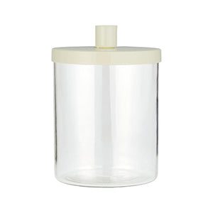 GLASS JAR CANDLE HOLDER WITH METAL LID CREAM DINNER CANDLE