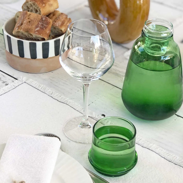 MOUTH BLOWN GREEN DRINKING GLASS