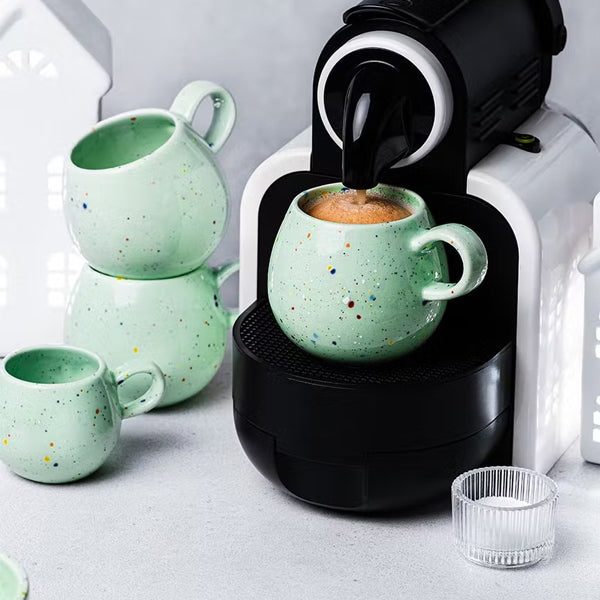 GREEN PARTY SPECKLE MUG 250ML