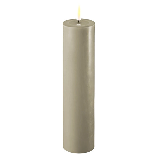 SAND GREY LED PILLAR CANDLE sizes available