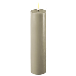 SAND GREY LED PILLAR CANDLE sizes available
